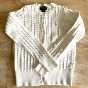 Polo by Ralph Lauren Cream Cable Knit Cardigan